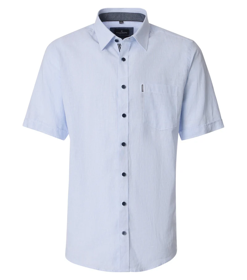 Comfort Fit Leinenhemd mit Streifenmuster