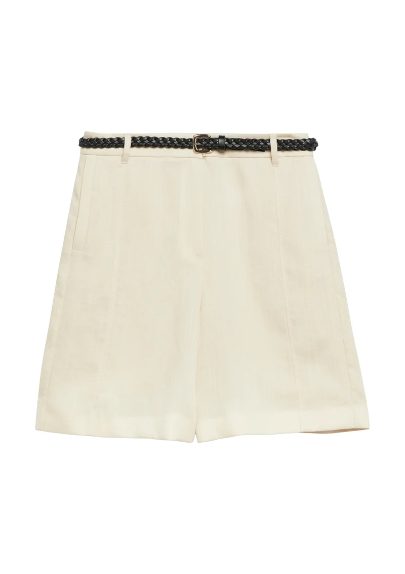 Strukturierte Shorts aus Leinenmix