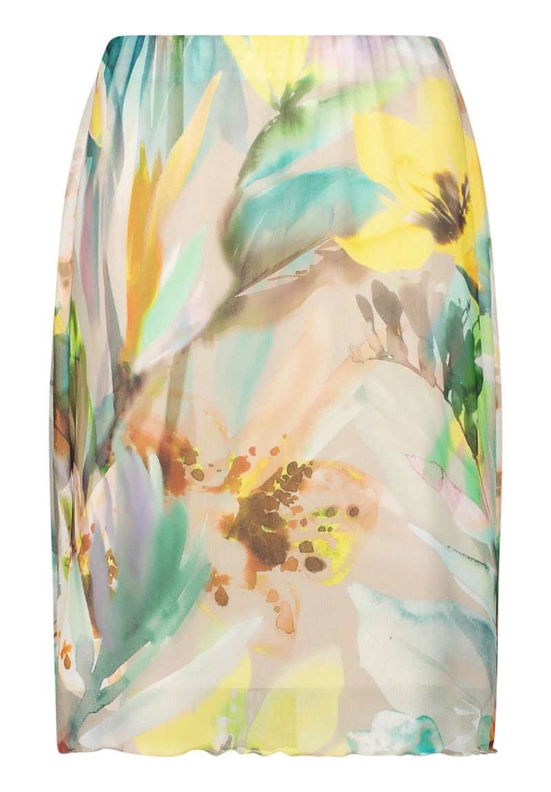 Midi-Rock mit Blumenprint,