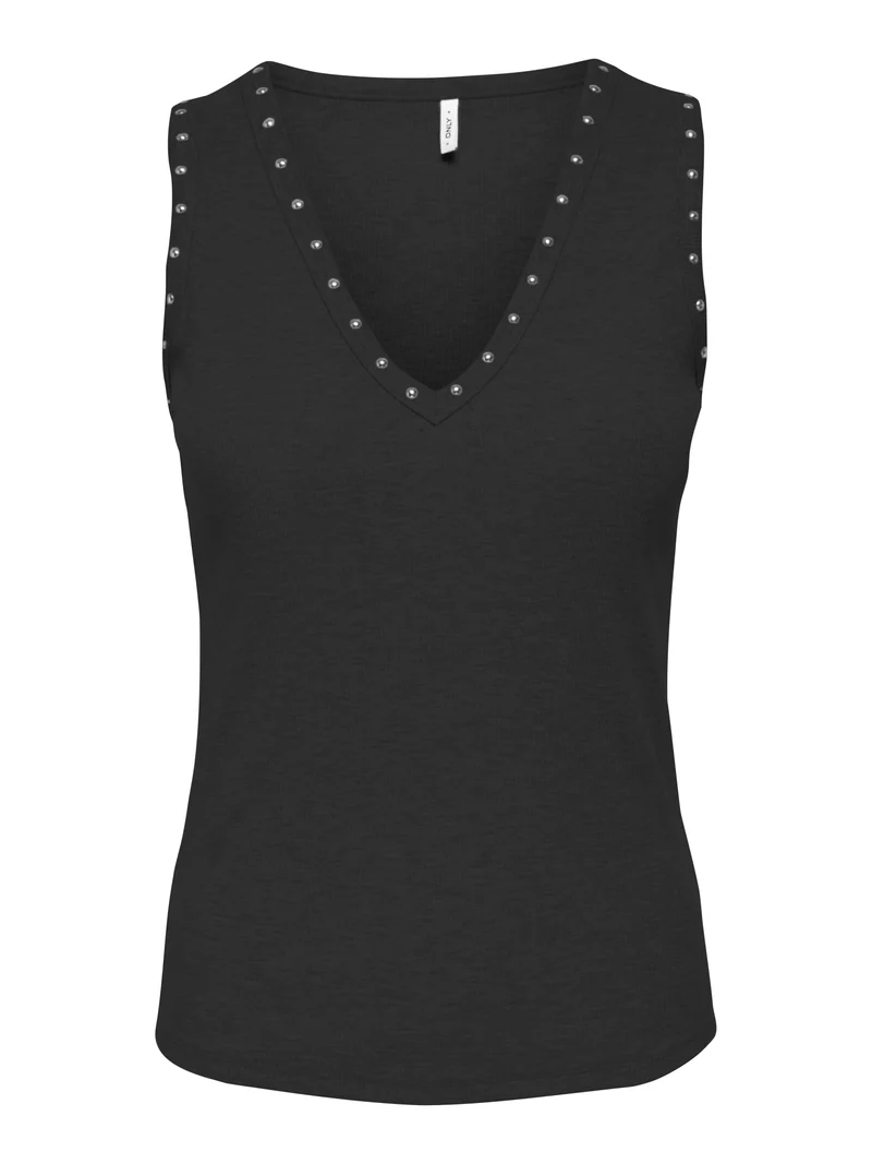 ONLROCK V-Neck Top mit Nieten-Details