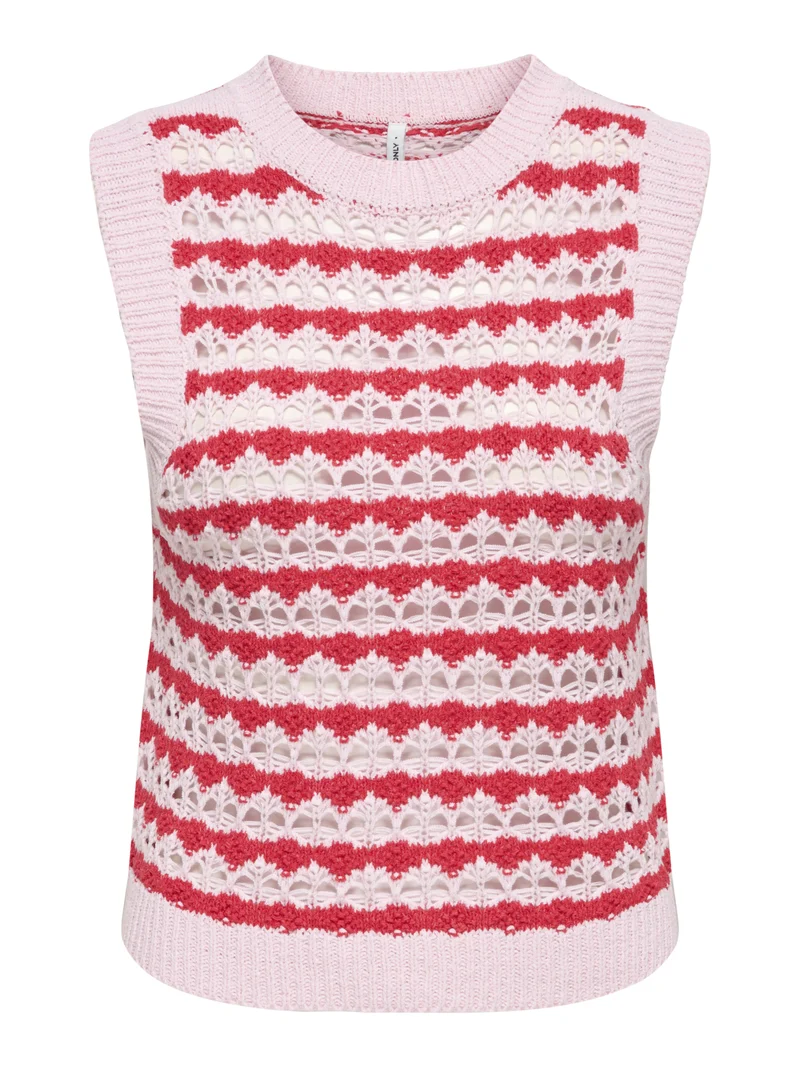 ONLGEENA SL O-Neck Pattern Top mit Streifenmuster