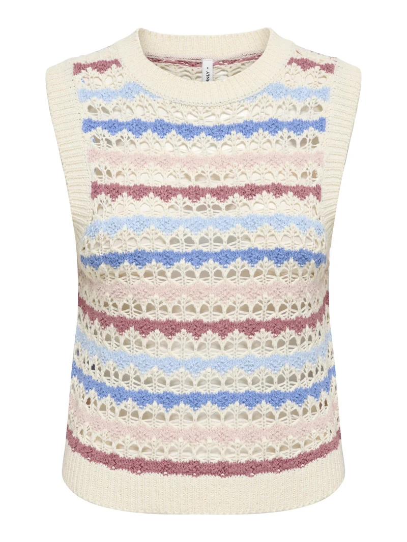 ONLGEENA SL O-Neck Pattern Top mit Streifenmuster