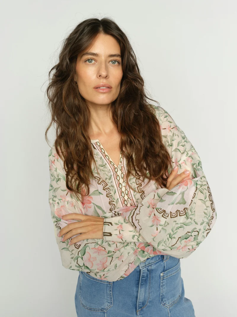 MMWylde – Langarmbluse mit Orchideenprint