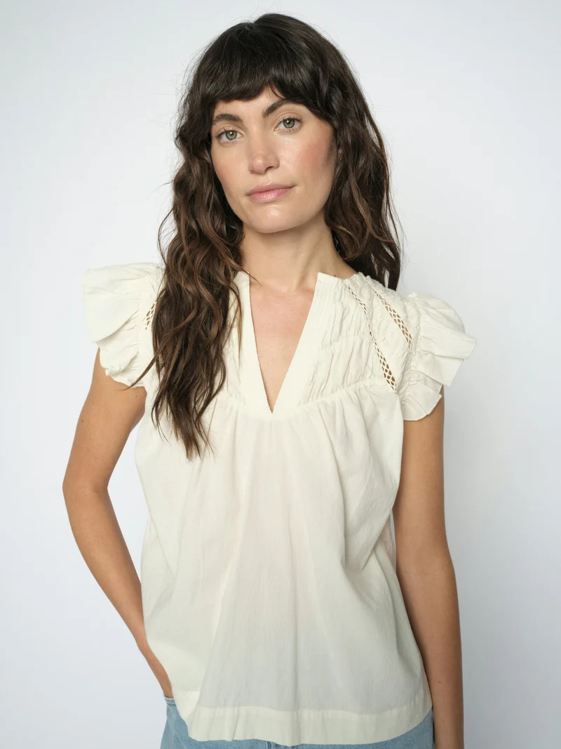MMWoda Izha – Baumwollbluse mit Rüschendetail