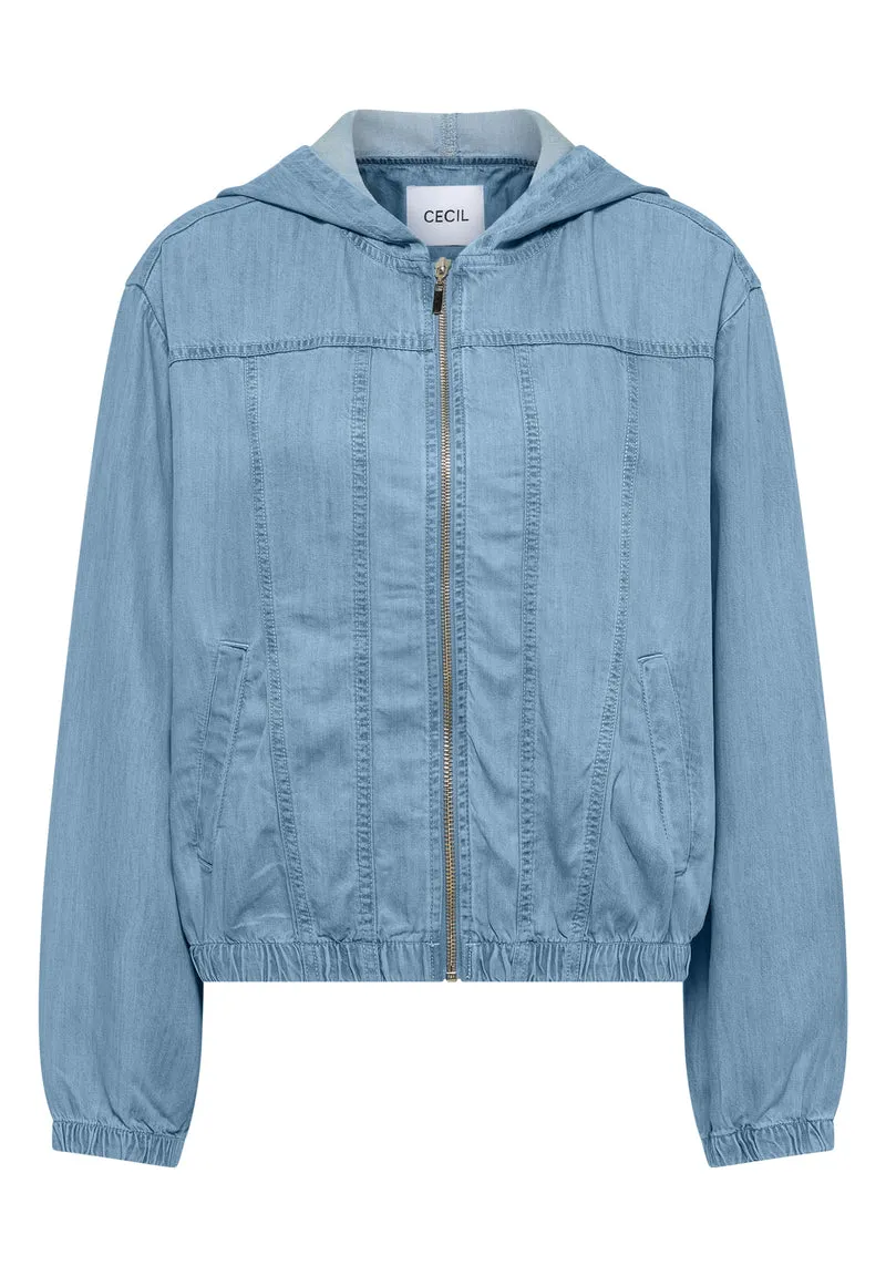 Blousonjacke im Denim-Look mit Zipper