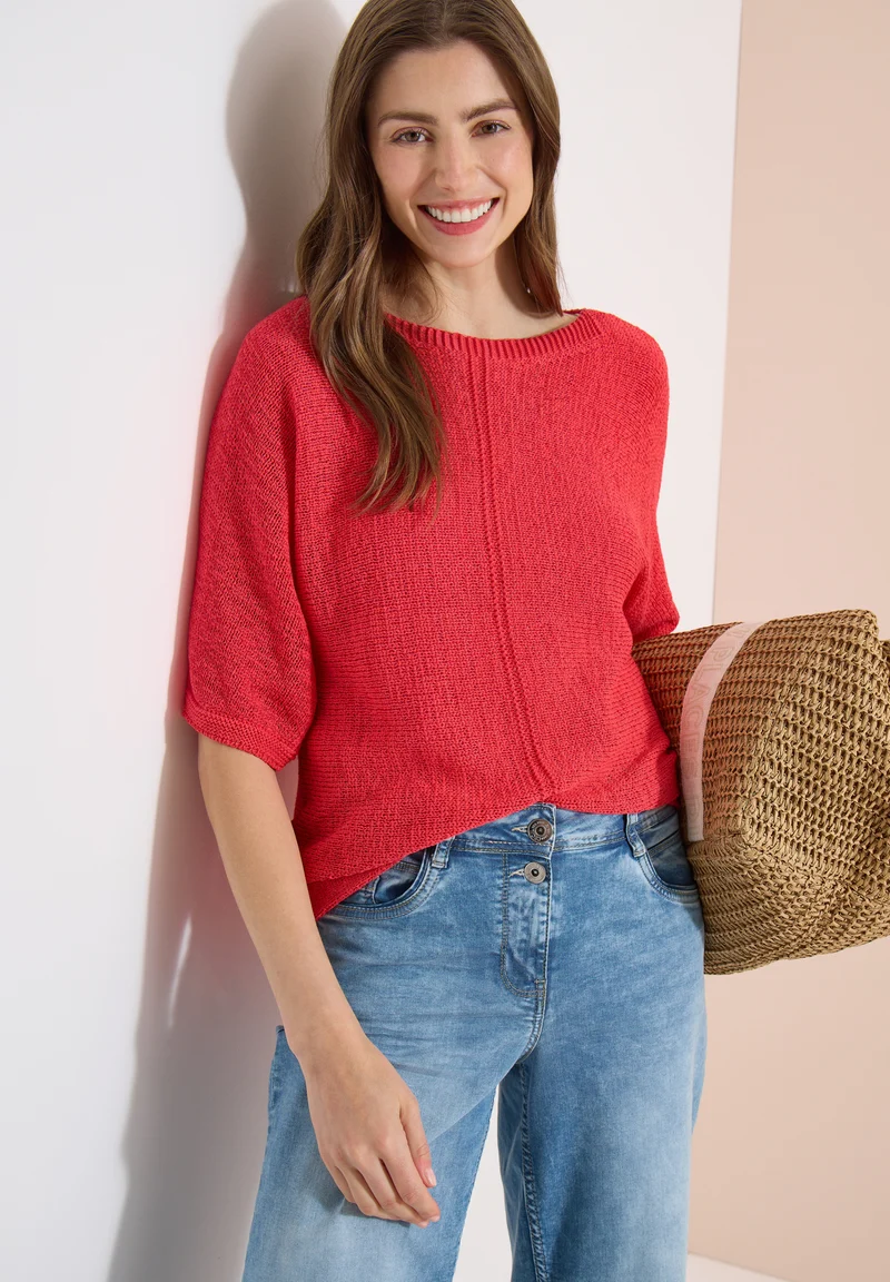 Dolman Pullover mit U-Boot-Ausschnitt