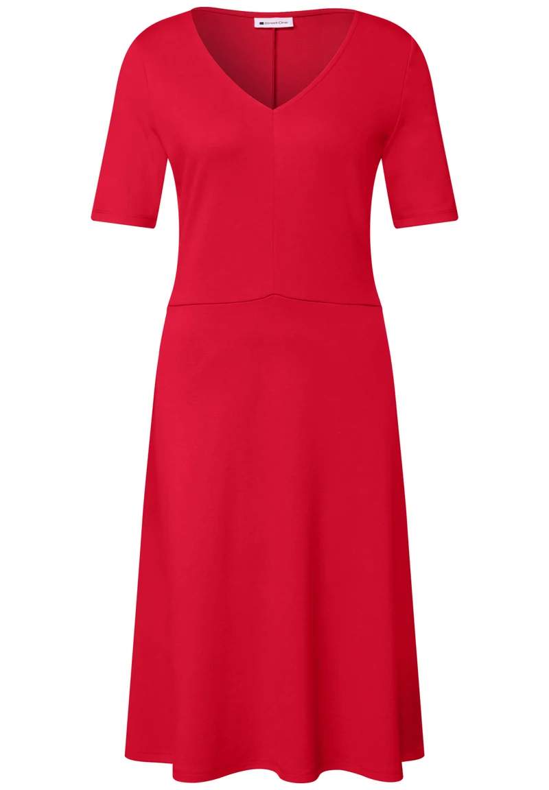 Knielanges Kleid aus Jersey mit Kurzarm