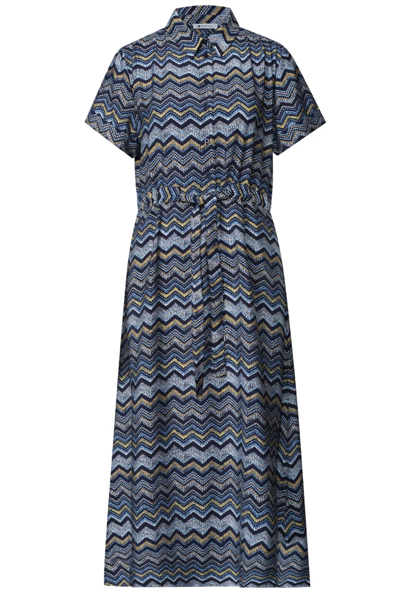 Midi-Kleid mit Zick-Zack-Muster