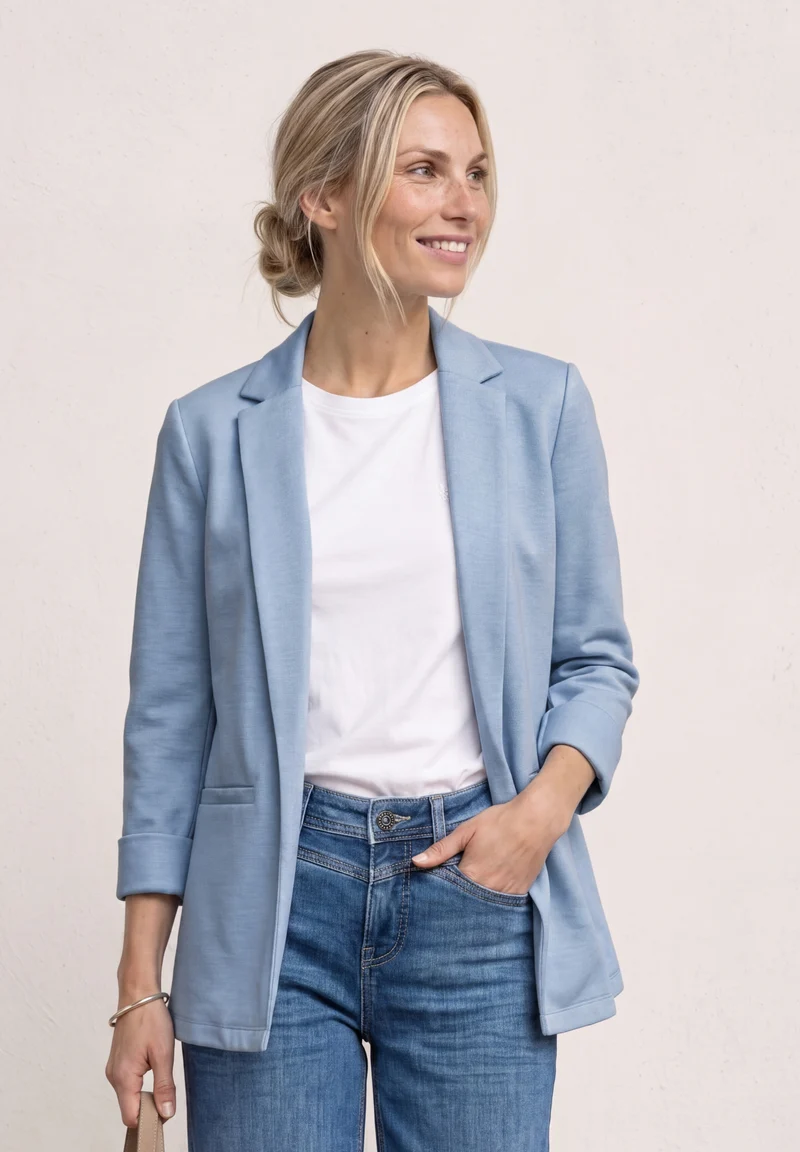 Blazer im langen und offenen Schnitt