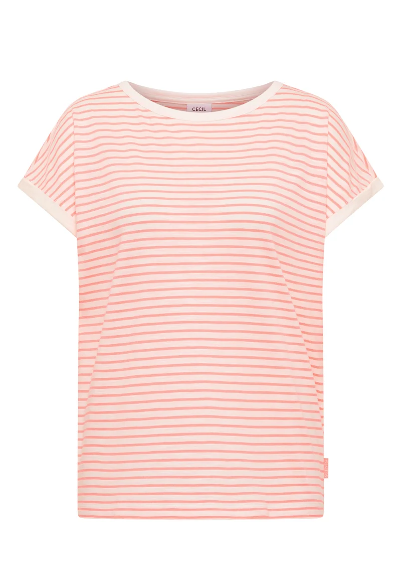 T-Shirt mit Boat Neck und Streifen