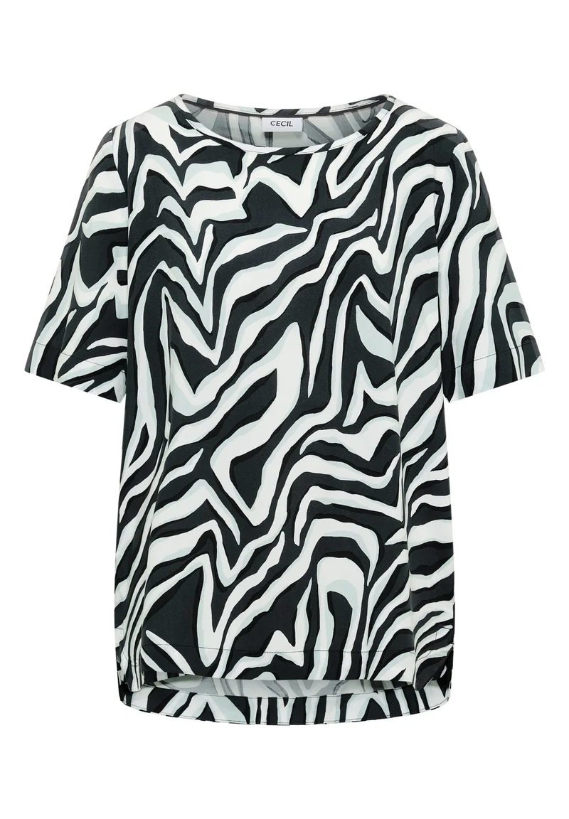 Blusenshirt mit Rundhals und Print
