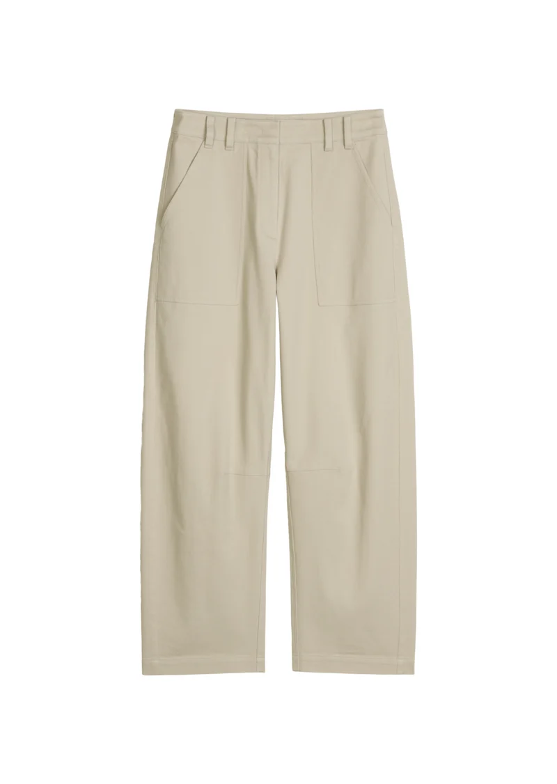 Barrel Pants aus Baumwoll-Twill-Stretch
