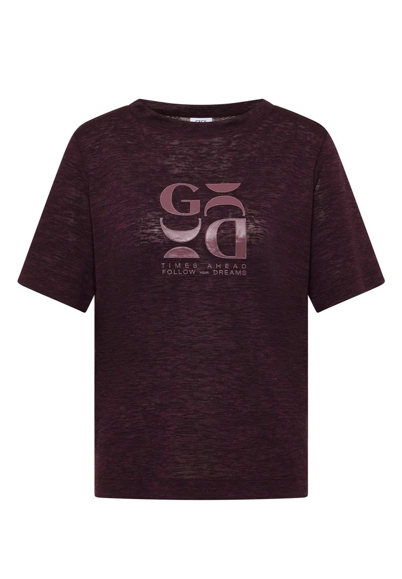T-Shirt in Leinen-Optik