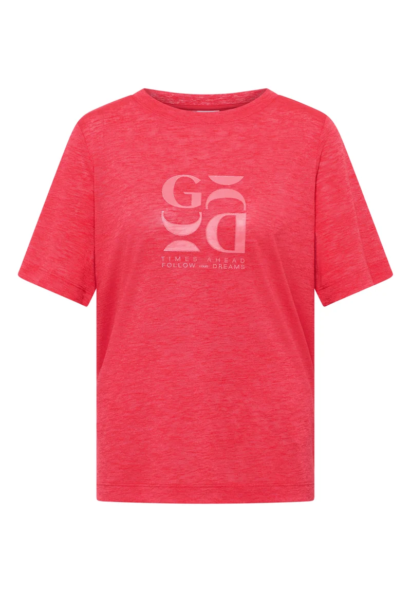 T-Shirt in Leinen-Optik