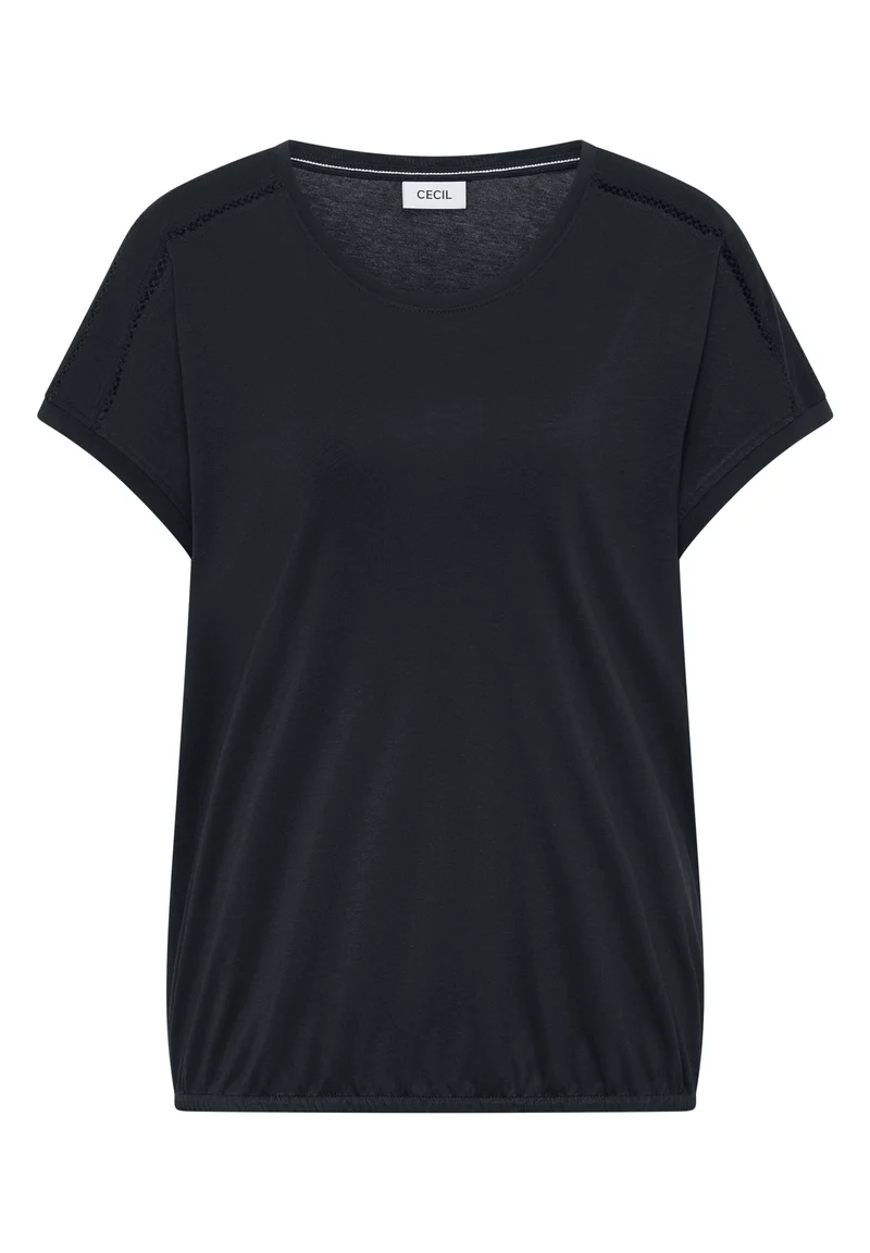 T-Shirt mit V-Neck und Spitzendetail