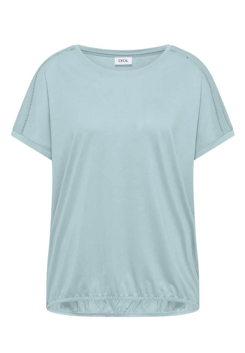 T-Shirt mit V-Neck und Spitzendetail