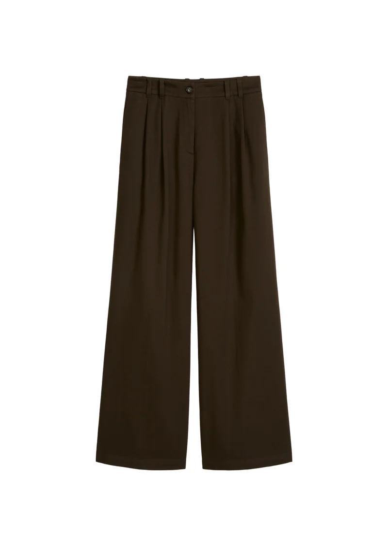 Wide Fit Bundfaltenhose
