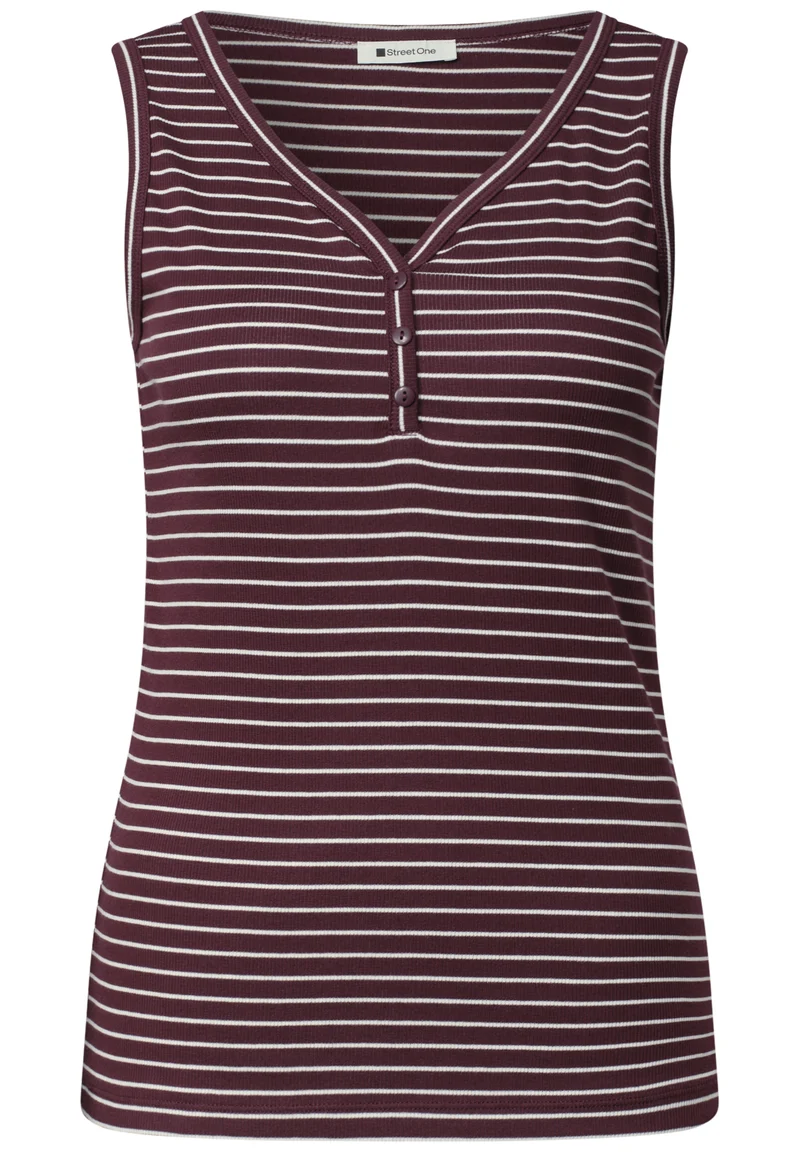 Top mit V-Neck und Streifen