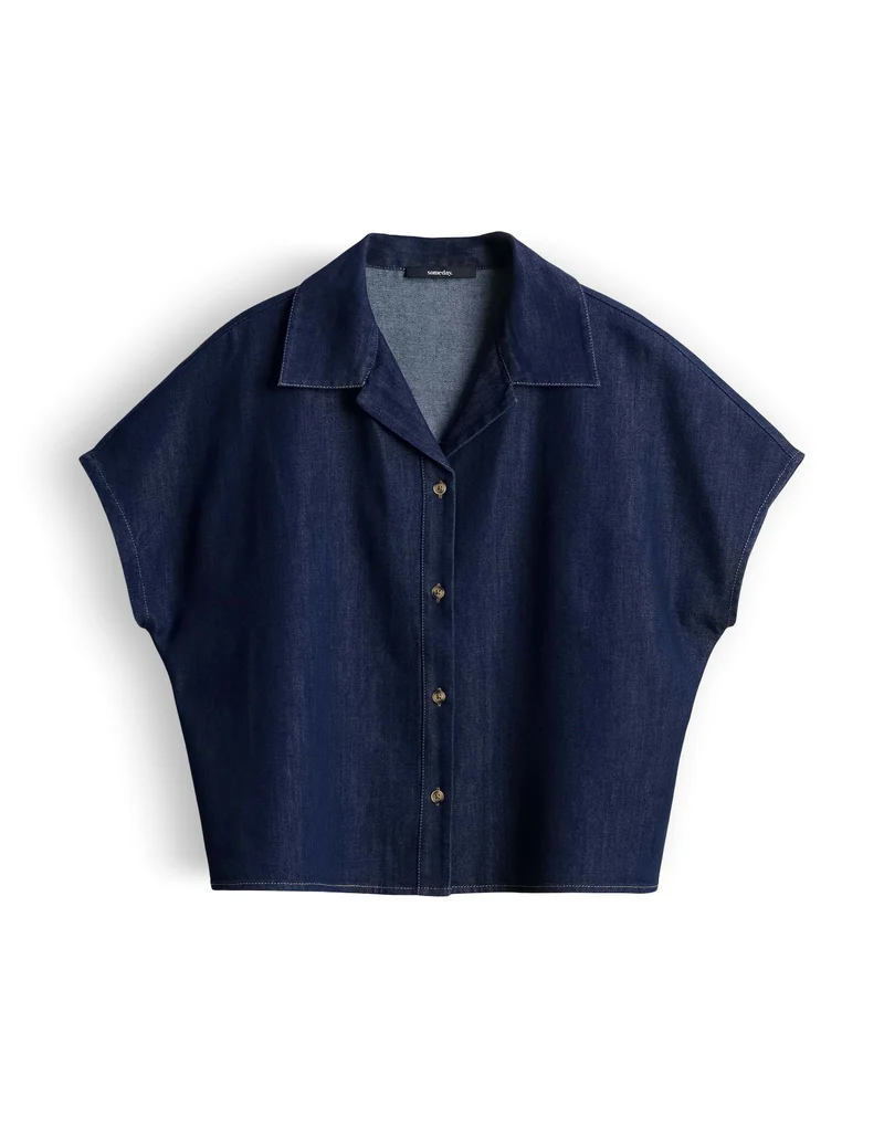 Jeansbluse "Zondra" aus Baumwolle Mix