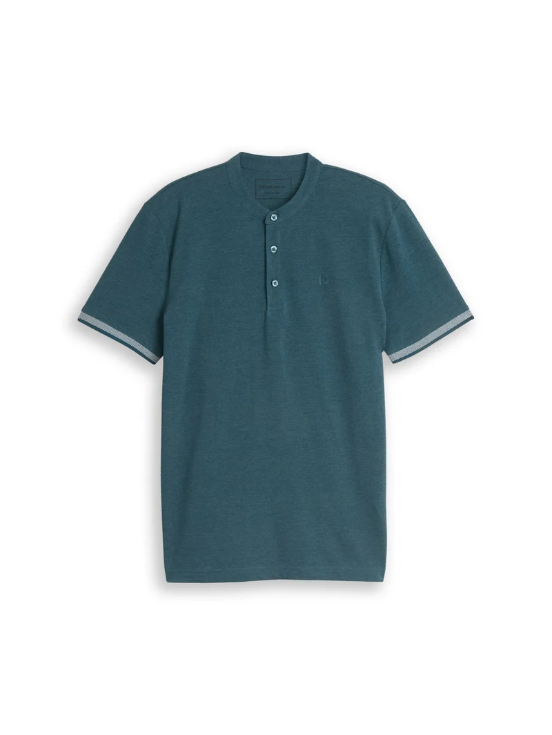 Piqué Poloshirt mit Stehkragen