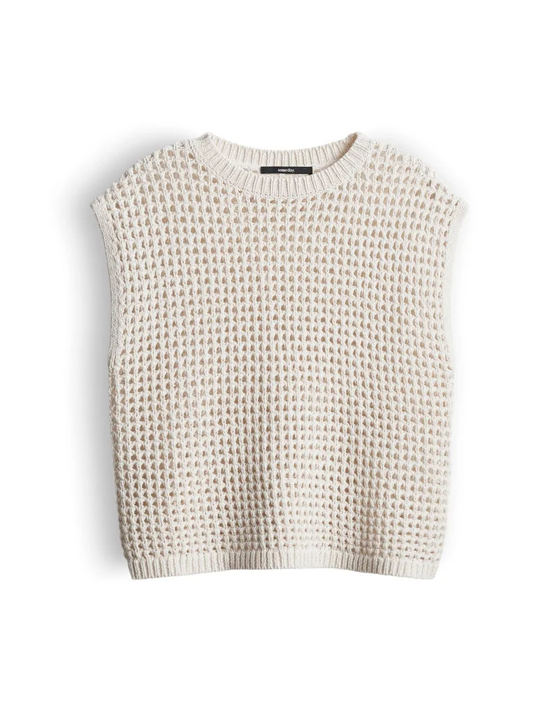 Stricktop "Tarisela" in Häkeloptik Slim Fit