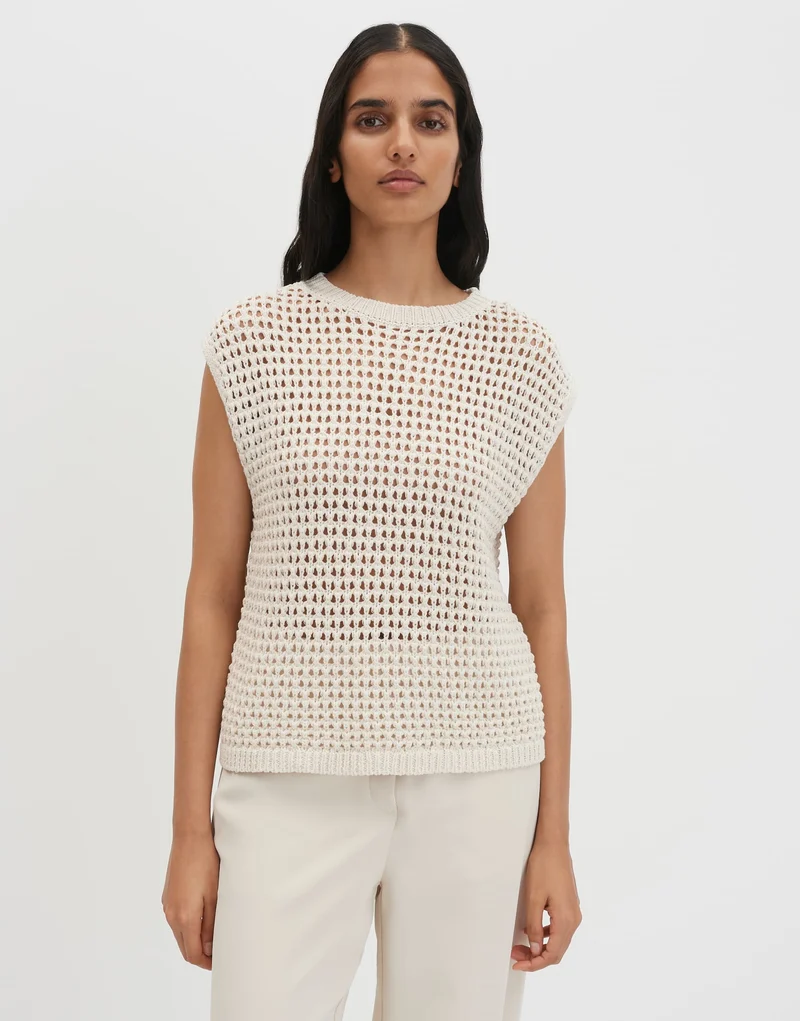 Stricktop "Tarisela" in Häkeloptik Slim Fit