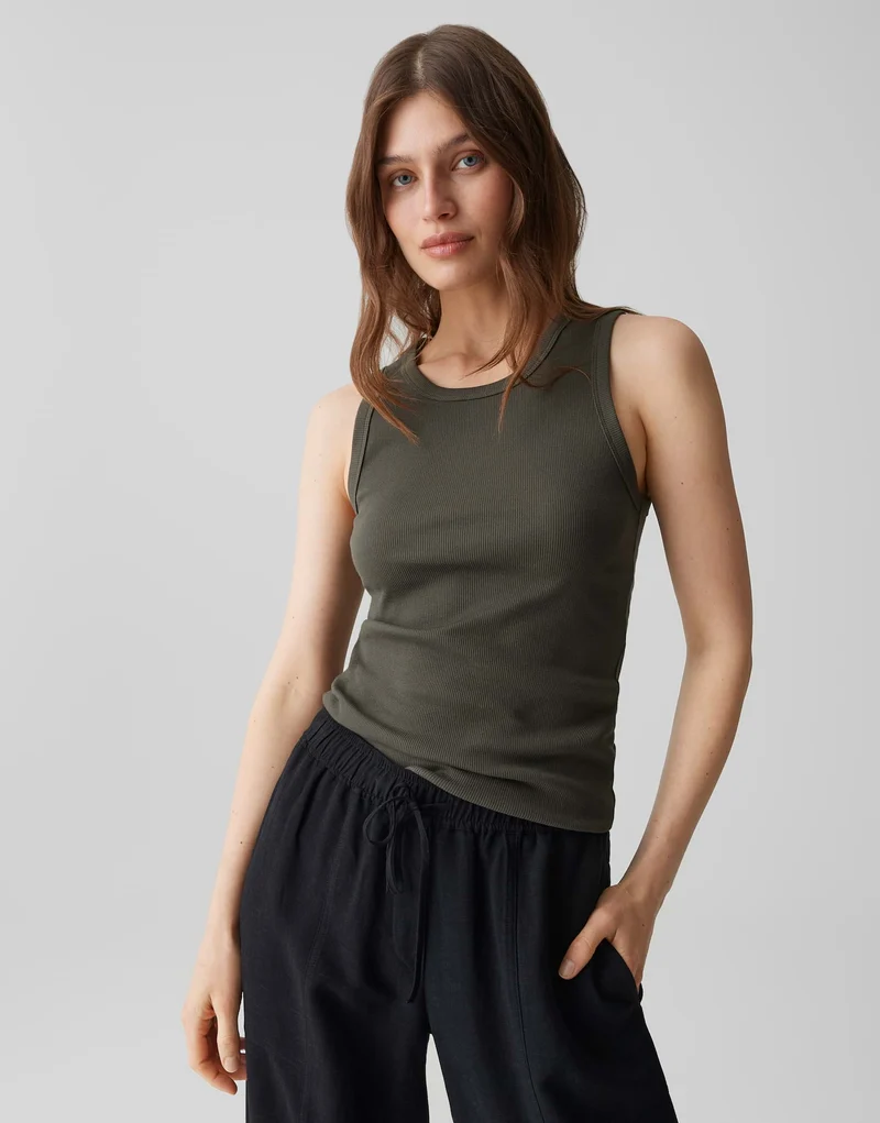ILESSO Slim Geripptes Tanktop