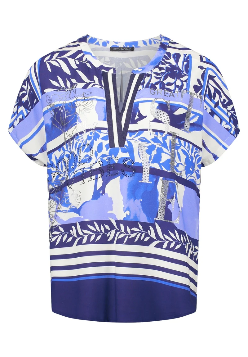Longbluse mit Mix-Print