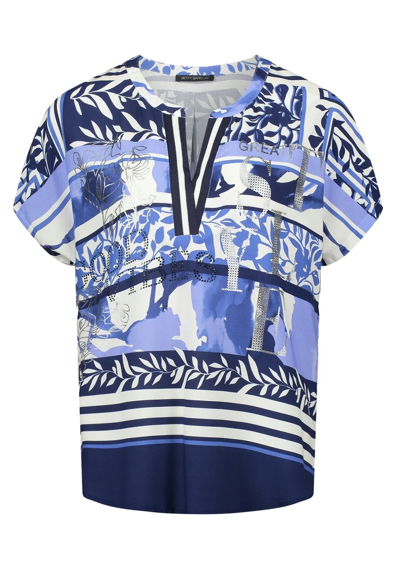 Longbluse mit Mix-Print