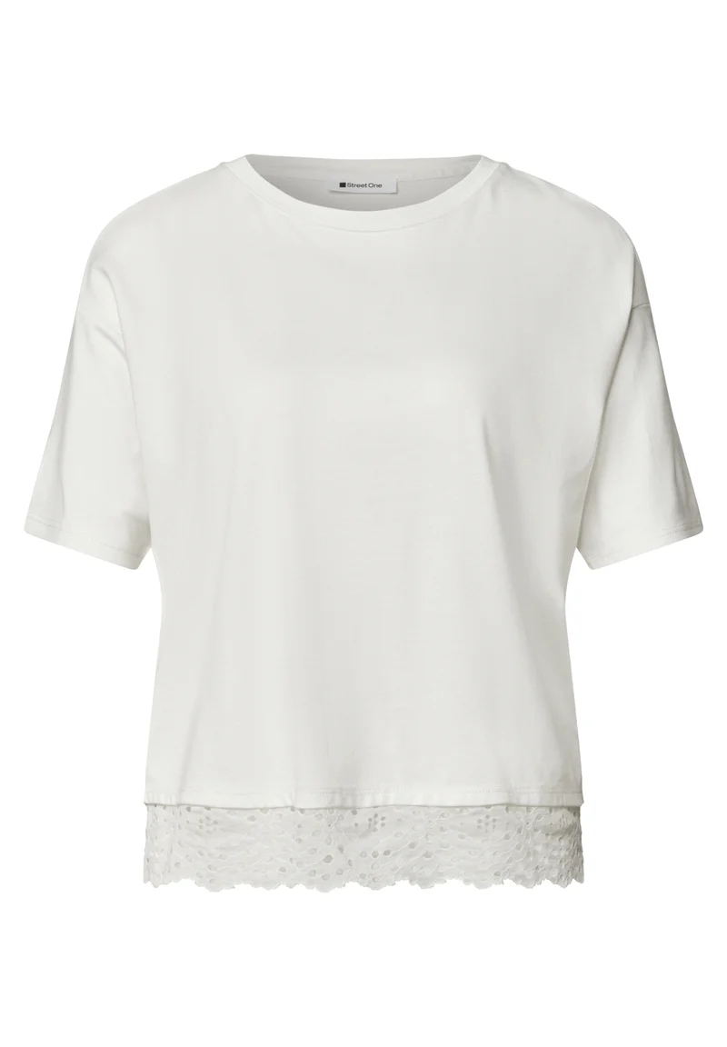 T-Shirt mit Rundhals und Spitze