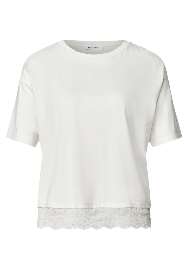 T-Shirt mit Rundhals und Spitze