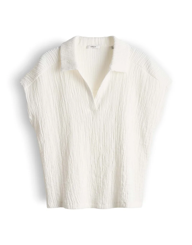SANTOLINI Poloshirt in Crinkle-Effekt