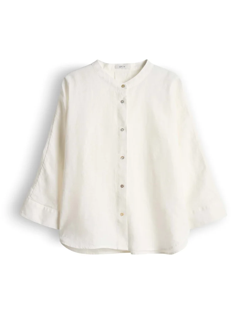 FULIS Stehkragenbluse aus Leinen