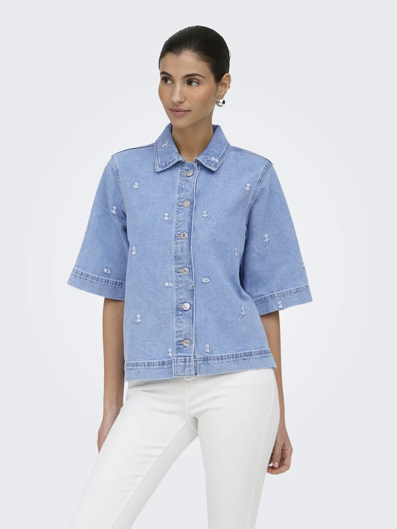 ONLBELLA Jeanshemd mit Stickerei