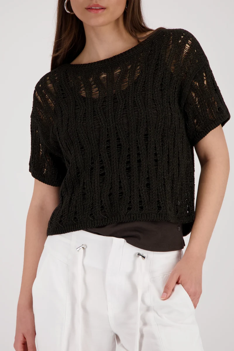 Strickpullover mit Ajour-Struktur