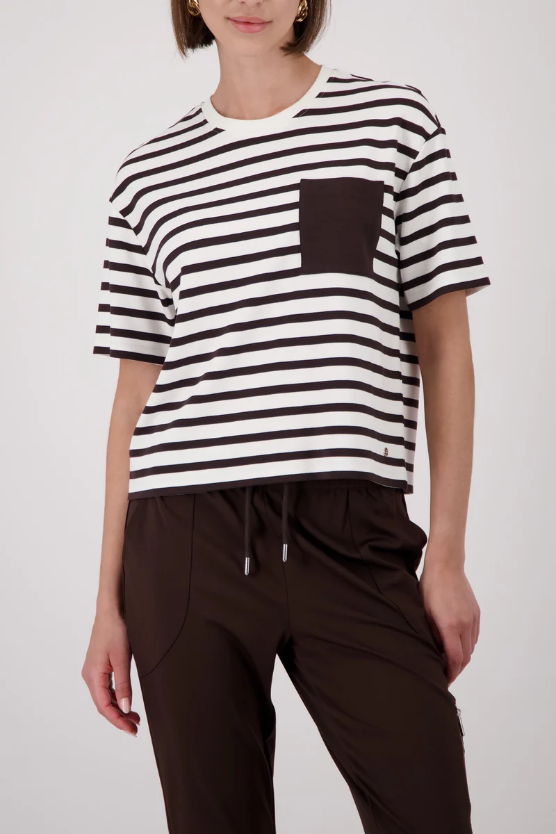Sweatshirt mit Streifen & Brusttasche