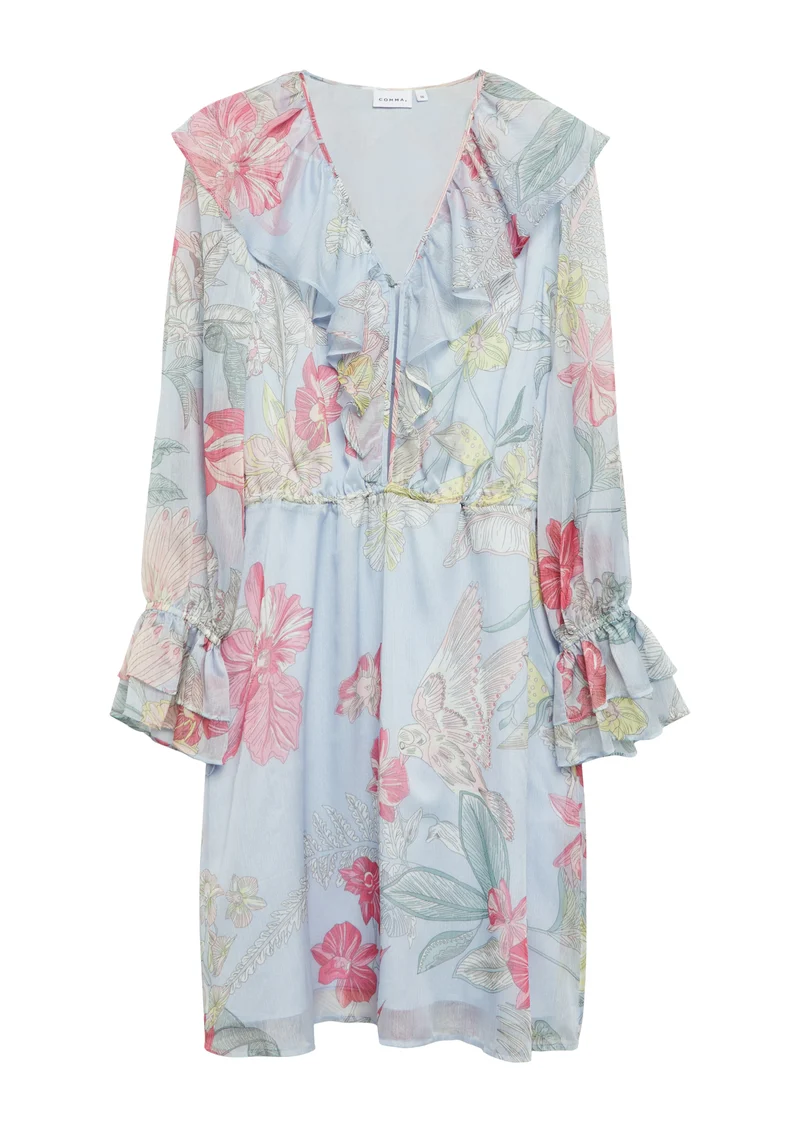 Kurzes Kleid aus Crêpechiffon