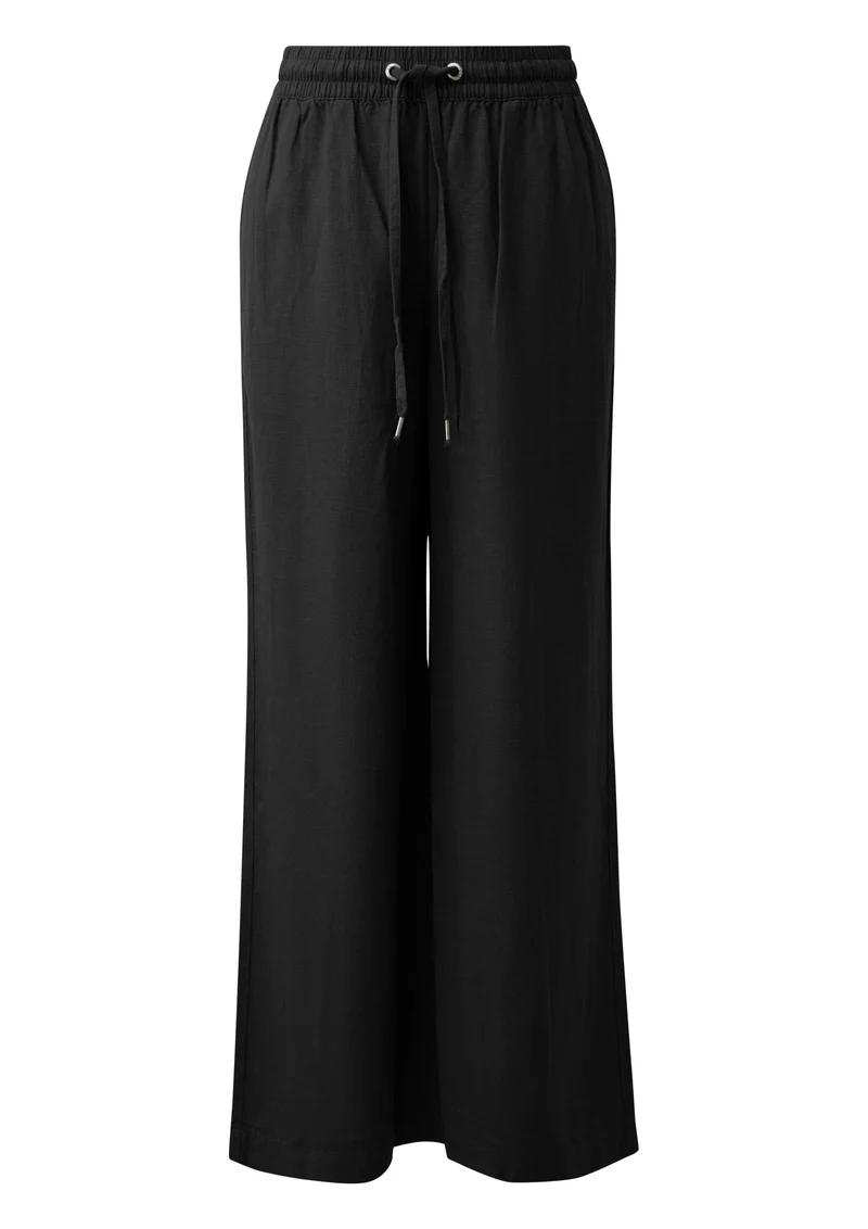 Leinenmix-Hose mit Wide Leg