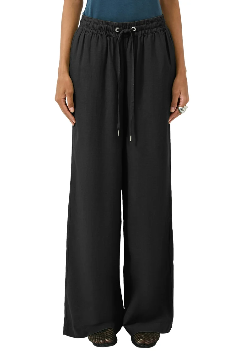 Leinenmix-Hose mit Wide Leg