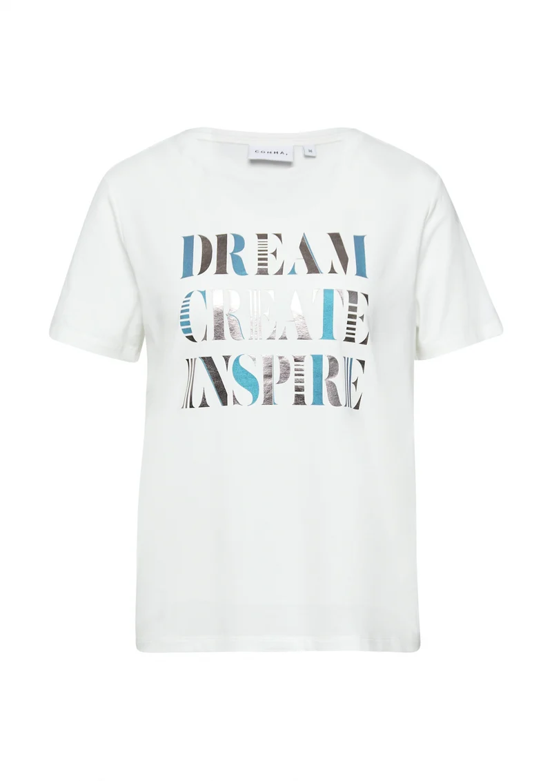 T-Shirt mit schimmerndem Frontprint