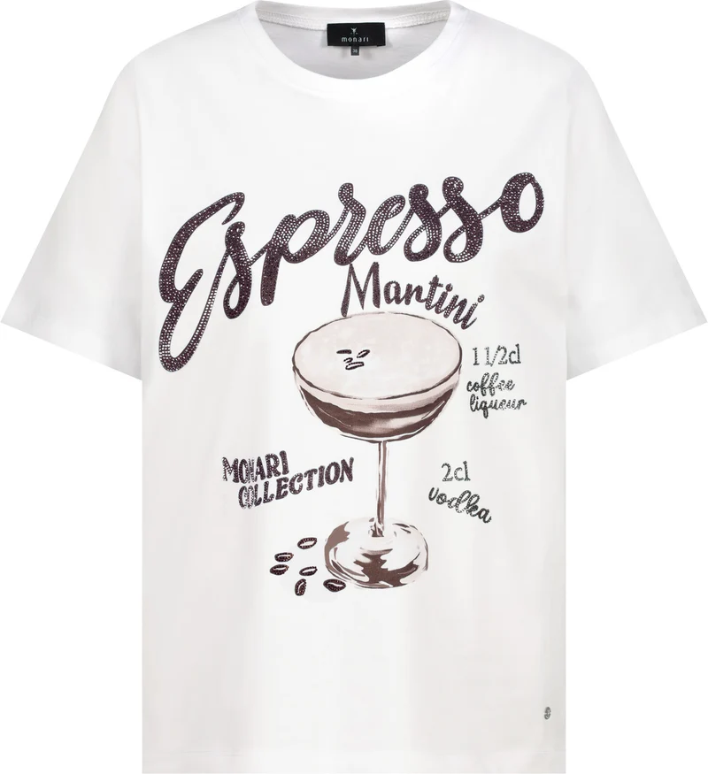 T-Shirt mit Espresso-Print