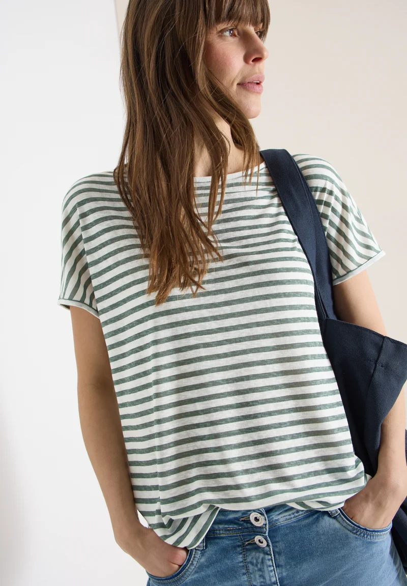 T-Shirt mit Boatneck