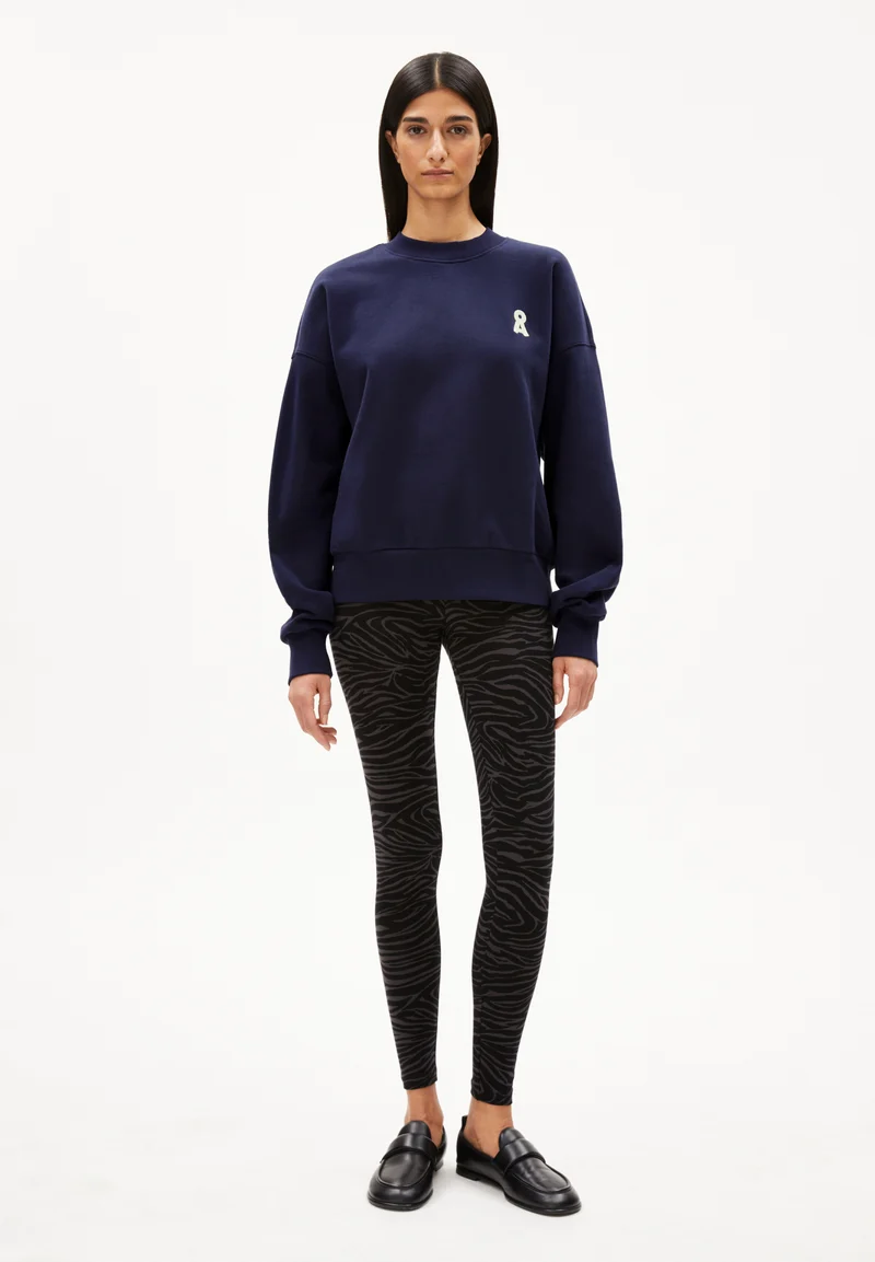 Oversized Sweatshirt aus schwerem Sweat mit Logo-Stickerei