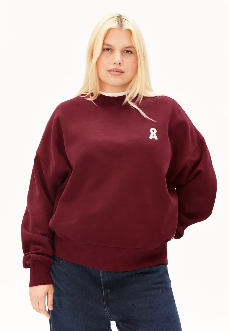Oversized Sweatshirt aus schwerem Sweat mit Logo-Stickerei