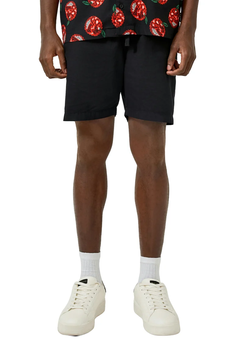 Joggershorts aus Leinenmix