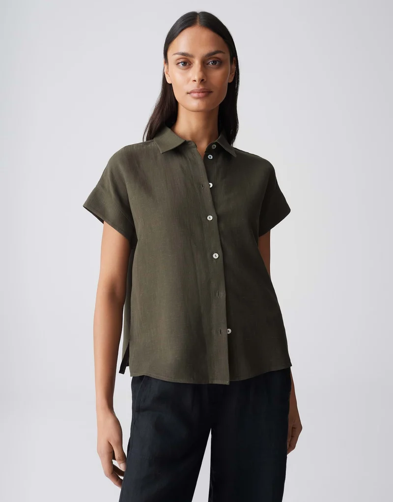 FALVIA Bluse aus Viskose Leinenmix