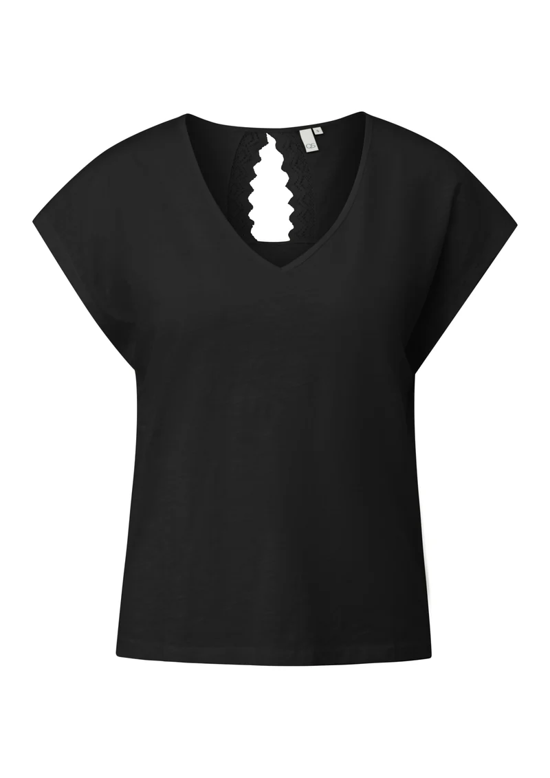 T-Shirt mit Spitzendetail