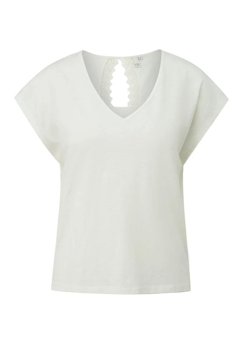 T-Shirt mit Spitzendetail