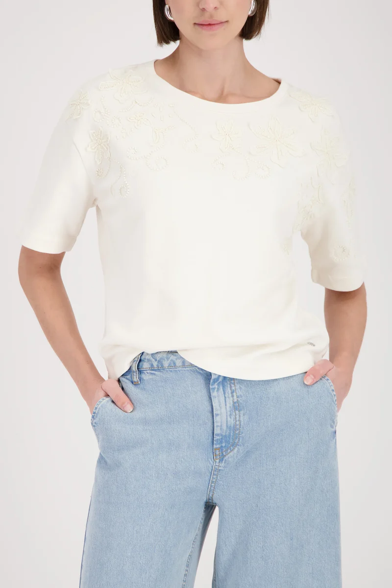 Sweatshirt mit Blumenstickerei