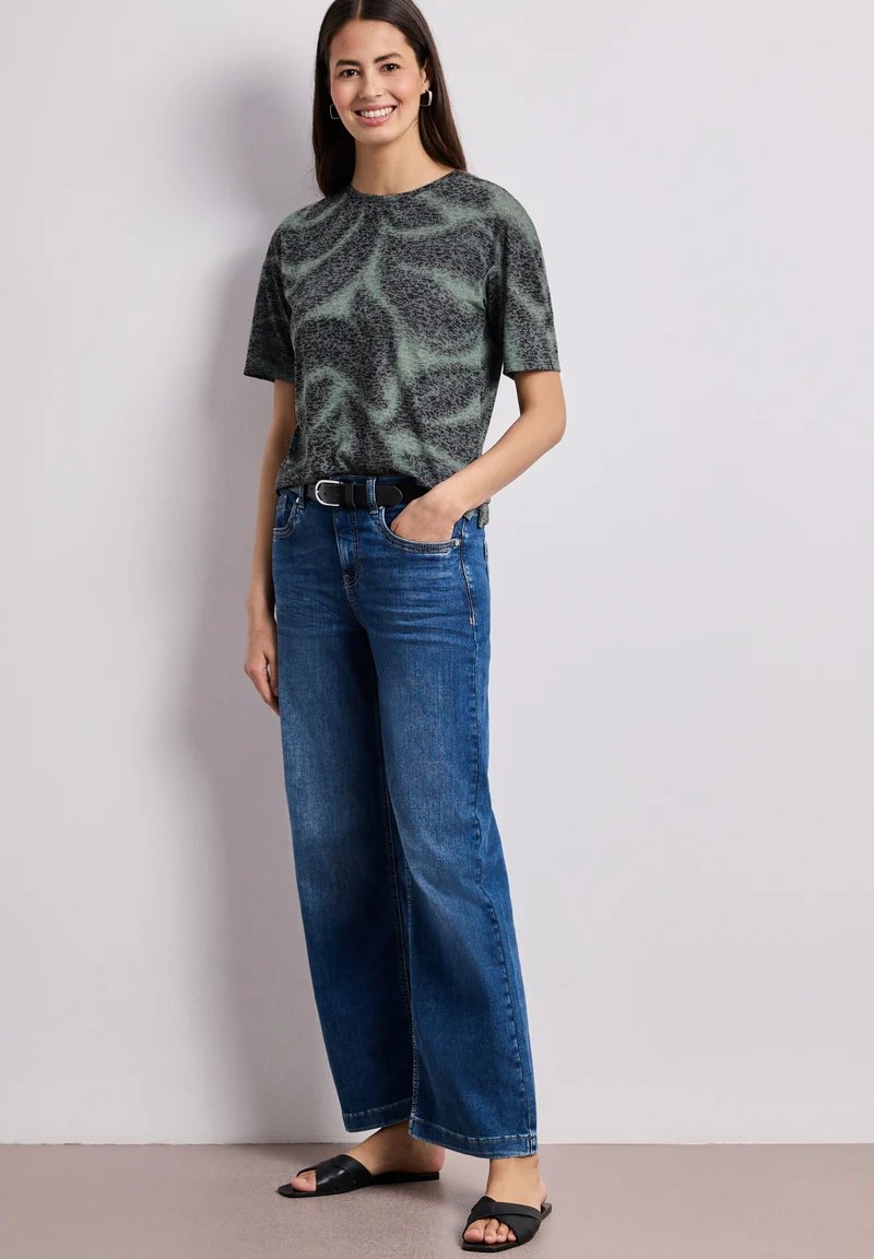 Shirt im Ausbrenner-Look mit Print